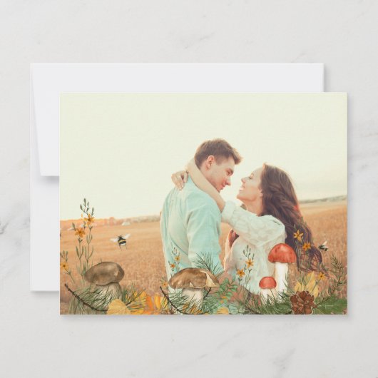 Holzhauerkörper Save the Date Holzherz Einladung (Rückseite)