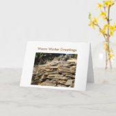 Holzhaufen, warme Wintergruß Karte (Gelbe Blume)