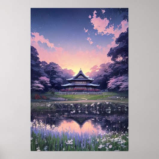 Holzhaus inmitten der Natur Poster (Vorne)