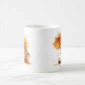 "Holzhaus von Herbst Baum: warme Landschaft" Kaffeetasse (Mittel)