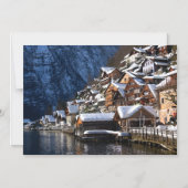 Holzhäuser am See in Hallstatt, Österreich Magneteinladung (Vorderseite)