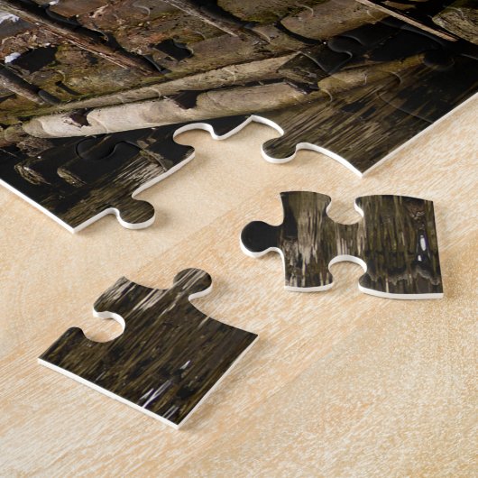 Holzhäuser am See in Hallstatt, Österreich Puzzle (Seite)