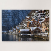 Holzhäuser am See in Hallstatt, Österreich Puzzle (Horizontal)