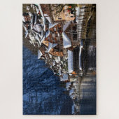 Holzhäuser am See in Hallstatt, Österreich Puzzle (Vertikal)