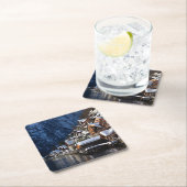 Holzhäuser am See in Hallstatt, Österreich Rechteckiger Pappuntersetzer (Vor Ort)