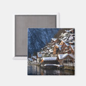 Holzhäuser am Seeufer in Hallstatt, Österreich Magnet (Vorderseite/Rückseite)