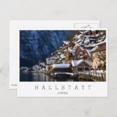 Holzhäuser am Seeufer in Hallstatt, Österreich Postkarte (Vorne/Hinten)