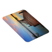 Holzheck-Seascape in farbenfrohen Sonnenuntergang Magnet (Rechte Seite)