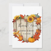 Holzherz Form Pumpkin Hochzeit danke Karten (Vorderseite)