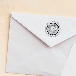 Holzherz Gravur Rustikale Hochzeitsrücksendeadress Permastempel