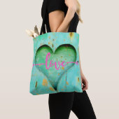 Holzherz mit Liebe Tasche (Von Nahem)