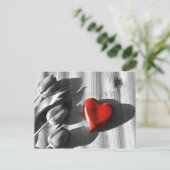 Holzherz Postkarte (Stehend Vorderseite)