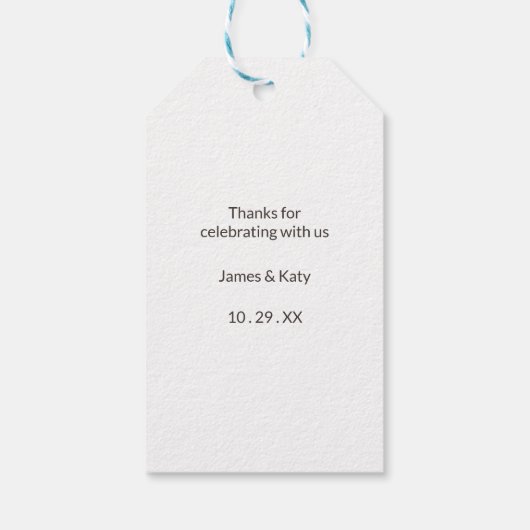 Holzherz rustikale Gastgeschenk Hochzeit Geschenkanhänger (Rückseite)