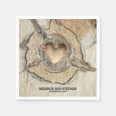 Holzherz Rustikale Landhochzeit Serviette (Vorderseite)