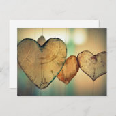 Holzherzen Postkarte (Vorne/Hinten)