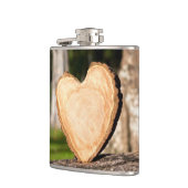 Holzherzflasche Flachmann (Links)