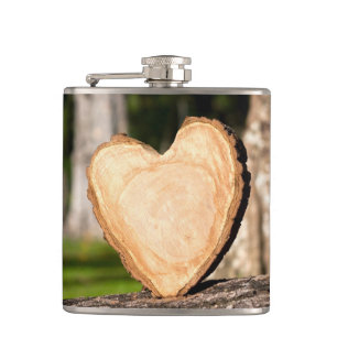 Holzherzflasche Flachmann
