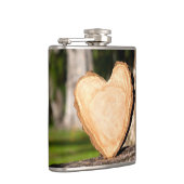 Holzherzflasche Flachmann (Rechts)
