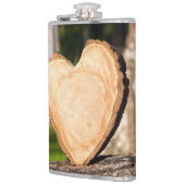 Holzherzflasche Flachmann (Links)