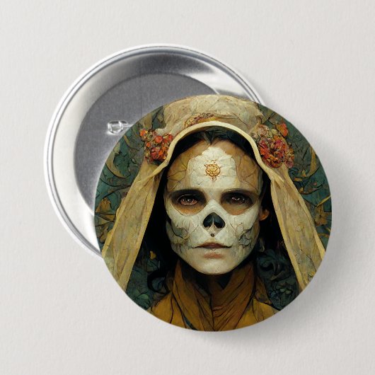 Holzhexe 1 Fantasie Button (Vorne & Hinten)