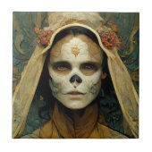 Holzhexe 1 Fantasie Fliese (Vorderseite)