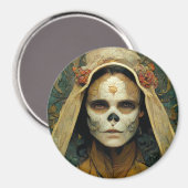 Holzhexe 1 Fantasie Magnet (Vorderseite/Rückseite)