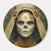 Holzhexe 1 Fantasie Magnet (Vorne)