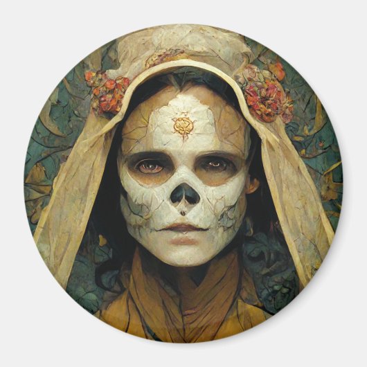 Holzhexe 1 Fantasie Magnet (Vorne)