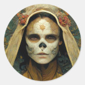 Holzhexe 1 Fantasie Runder Aufkleber (Vorderseite)