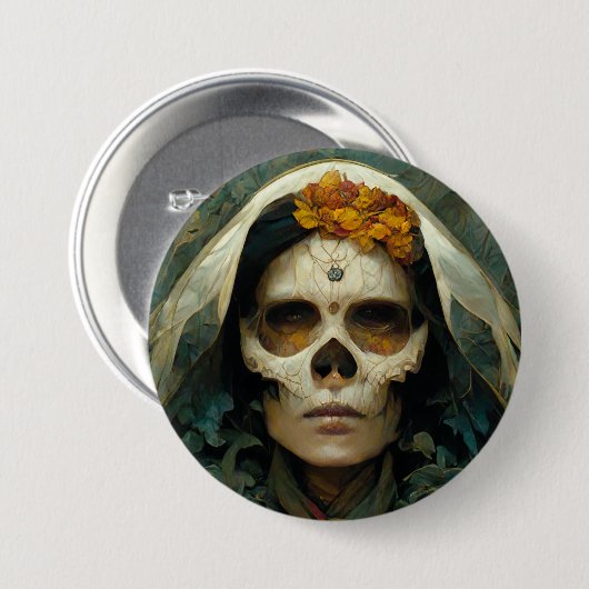 Holzhexe 2 Fantasie Button (Vorne & Hinten)