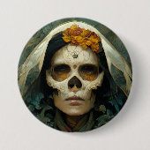 Holzhexe 2 Fantasie Button (Vorderseite)