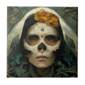 Holzhexe 2 Fantasie Fliese (Vorderseite)