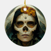 Holzhexe 2 Fantasie Keramik Ornament (Hinten)