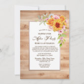 Holzhochzeit nach dem Party Sonnenblumen Einladung (Vorderseite)