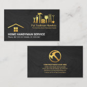 Holzholz Gold Construction Handyman Tools Visitenkarte (Vorne/Hinten)