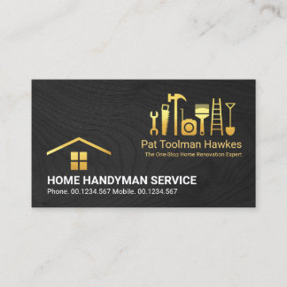Holzholz Gold Construction Handyman Tools Visitenkarte