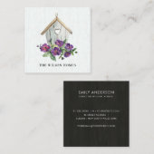 HOLZHOLZPLATZ BIRDHOUSE REAL ANWESEN REALTOR QUADRATISCHE VISITENKARTE (Vorne/Hinten)