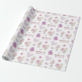 Holzhörer mit rosa Bögen Geschenkpapier (Ungerollt)