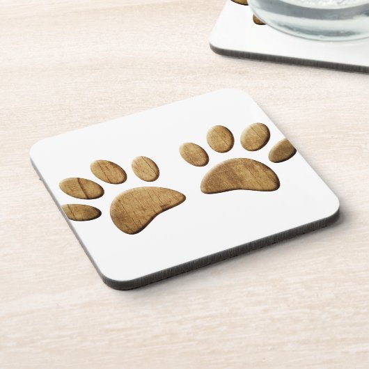 Holzhundpfau drucken getränkeuntersetzer (Linke Seite)