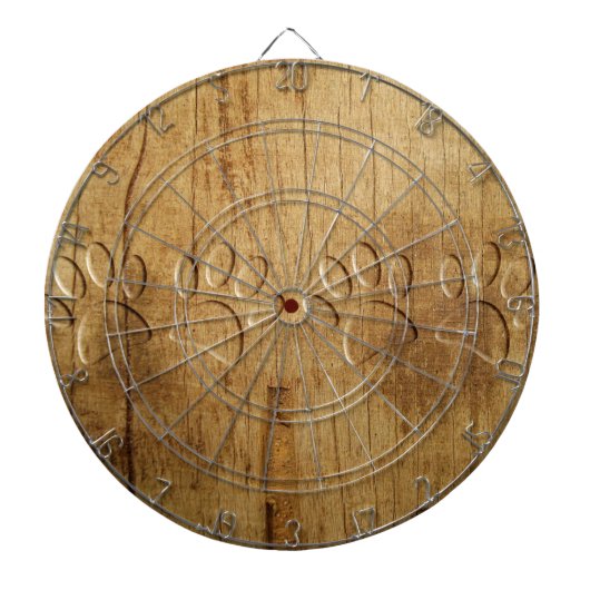 Holzhundpfoilgeflecht Print Dartscheibe (vorne)