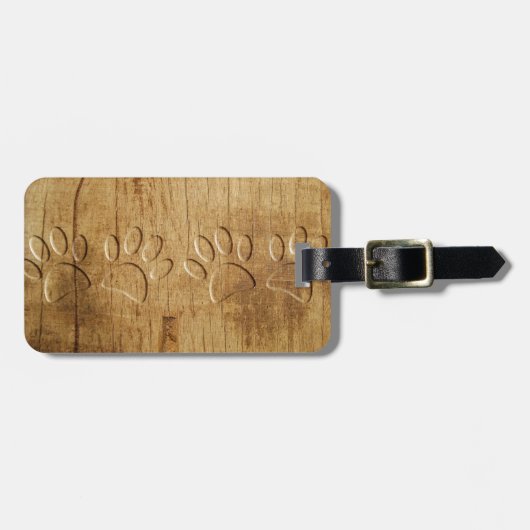 Holzhundpfoilgeflecht Print Gepäckanhänger (Vorderseite horizontal)