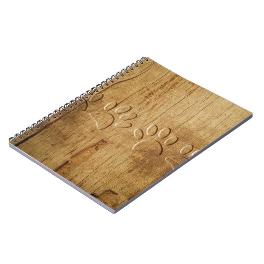 Holzhundpfoilgeflecht Print Notizblock (Linke Seite)