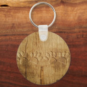 Holzhundpfoilgeflecht Print Schlüsselanhänger (Vorderseite)