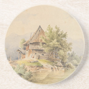 Holzhütte am See - Carl Lafite Getränkeuntersetzer