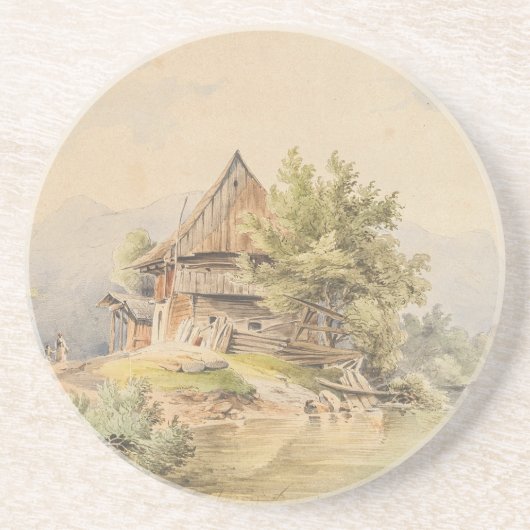 Holzhütte am See - Carl Lafite Getränkeuntersetzer (Vorne)