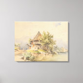 Holzhütte am See - Carl Lafite Leinwanddruck (Vorderseite)