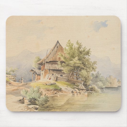 Holzhütte am See - Carl Lafite Mousepad (Vorne)