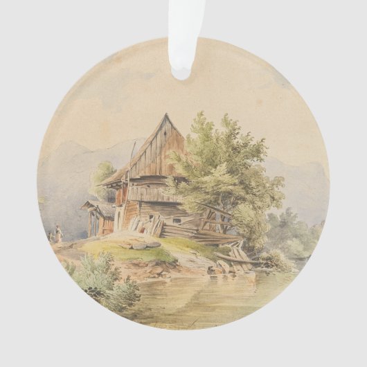 Holzhütte am See - Carl Lafite Ornament (Vorderseite)