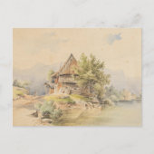 Holzhütte am See - Carl Lafite Postkarte (Vorderseite)