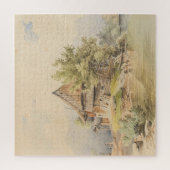 Holzhütte am See - Carl Lafite Puzzle (Vertikal)